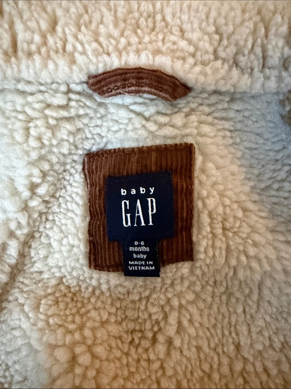 GAP Brown Corduroy Jacket with Cream Sherpa Collar
